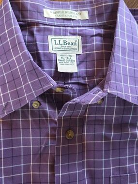 L.L. Bean Men's Wrinkle-resistent Kennebunk Sport Shirt, Traditional Fit Check